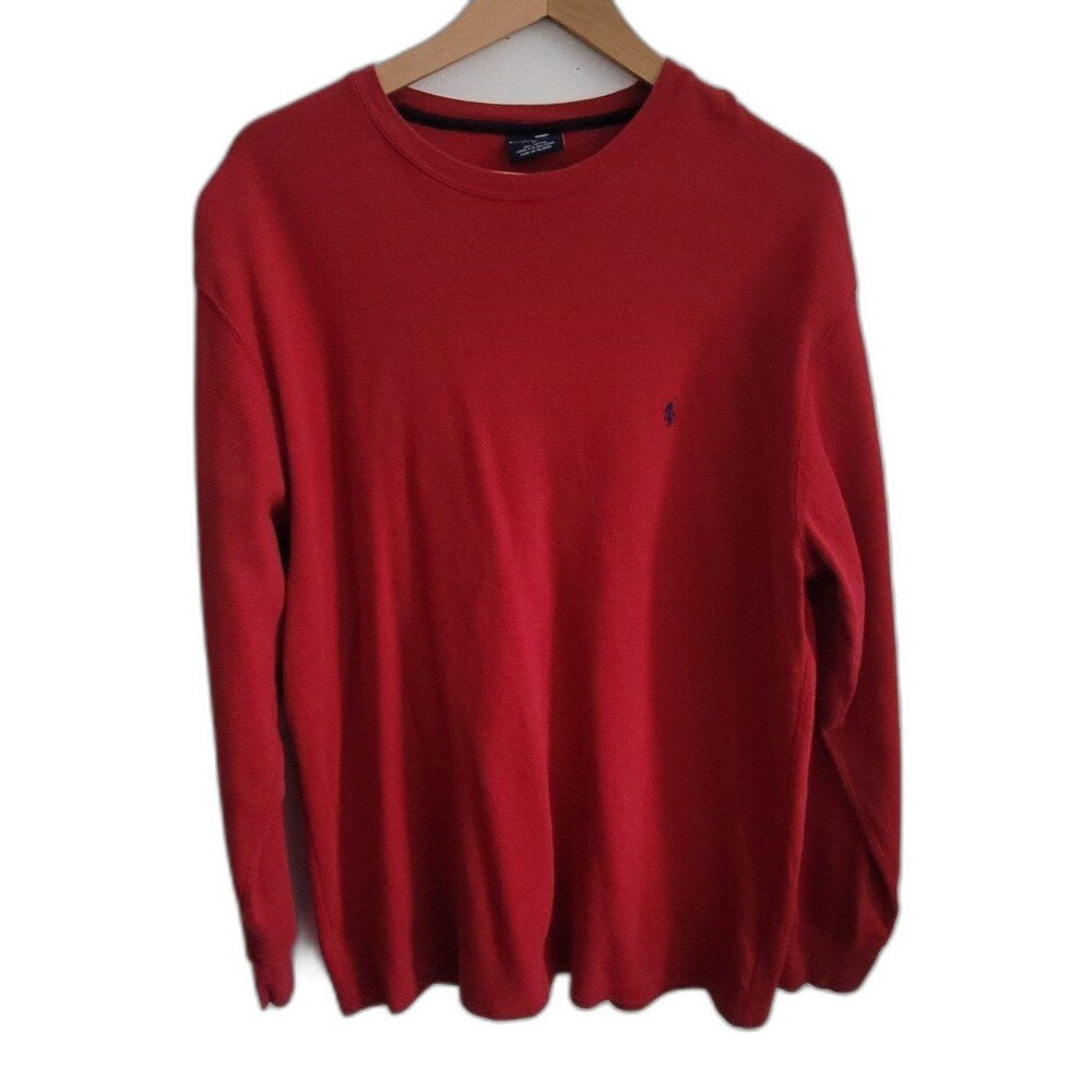 Polo Ralph Lauren Mens waffle long sleeve sleepwear top Red size XL